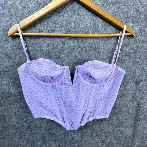 Urban Outfitters Out From Under Corset Top Womens Medium Purple Fairy Cute Goth - Picture 1 of 5
